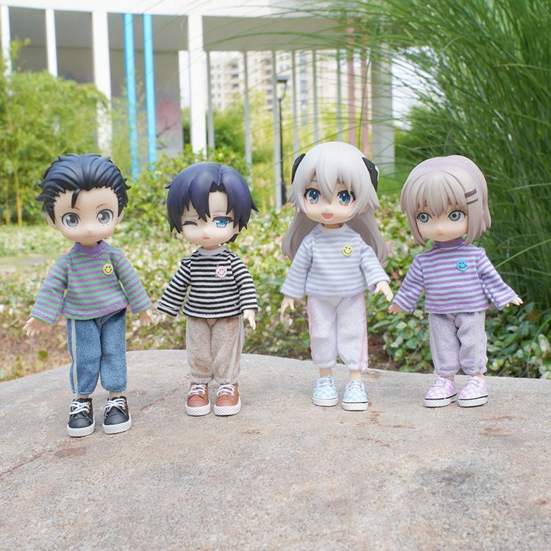 High Quality Ob11 Doll Clothes Multicolor ob11 clothes Short Sleeve Sweater T-shirt 1 / 12bjd Doll Round is a Molly Doll Bottoming Shirt