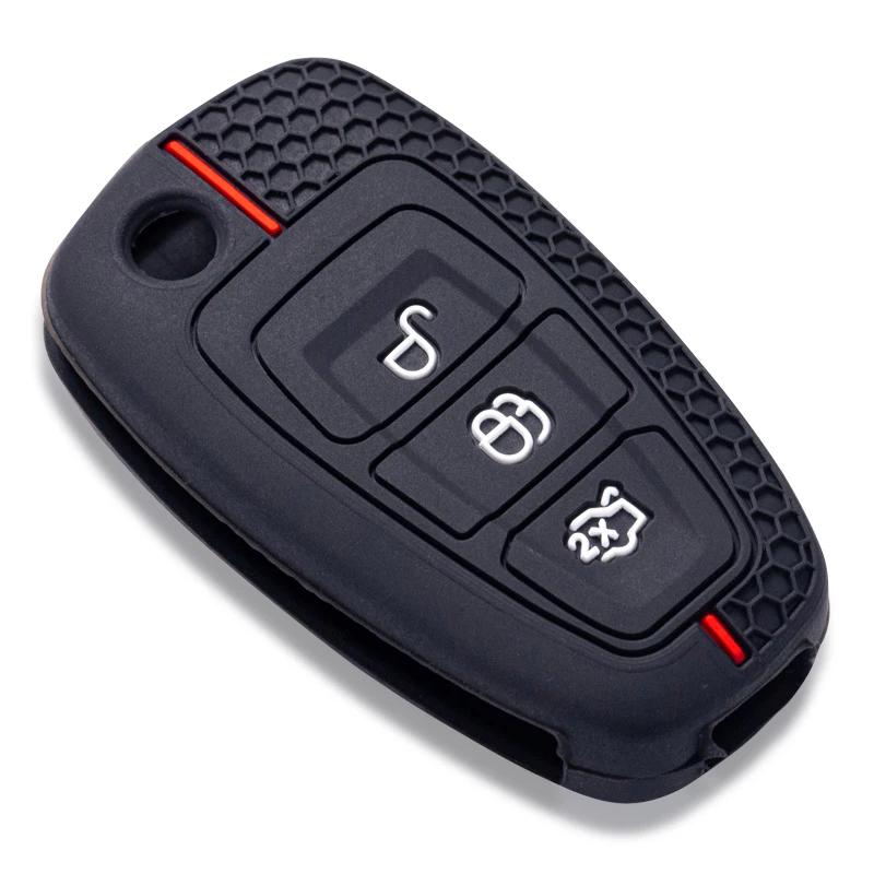 3 Button Silicone Car Remote Key Fob Cover Case For Ford Ranger C-Max S-Max Focus Mk3 Galaxy Mondeo Transit Tourneo Custom