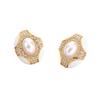 Vintage White Round Drop Earrings - French Retro Style Women's Light Luxury