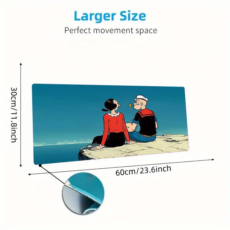 Popeye the Sailor Print  Cushion Non-slip Laptop Tablet Big Mousepad XXL Mat Mini PC Playmat With Lock Edge