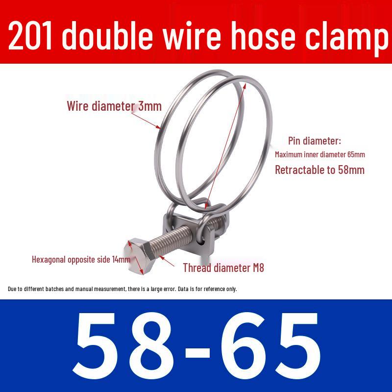 Doppeldraht-Schlauchschelle aus Edelstahl für Feuer-, Wasser-, Gasleitungen - Verdickt