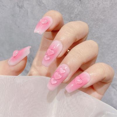 Lot de 100 accessoires pour ongles en résine 3D, flexibles et de qualité supérieure, en forme de cœur, à faire soi-même, pour nail art