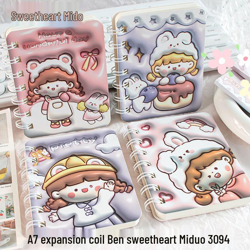A7 Cartoon Kapibara Inflatable Notebook: Children s Portable Pocket Coil Notebook