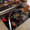 Retro Samurai Pattern Print Rug - Durable Stylish Mat for Desk Coffee Table Hallway, Japanese Themed Home Decor