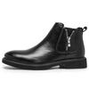 British Style Fashion Men Chelsea Boots Genuine Leather With Zippers Elegant Ankle Shoes Narrow Width For Thin Foot