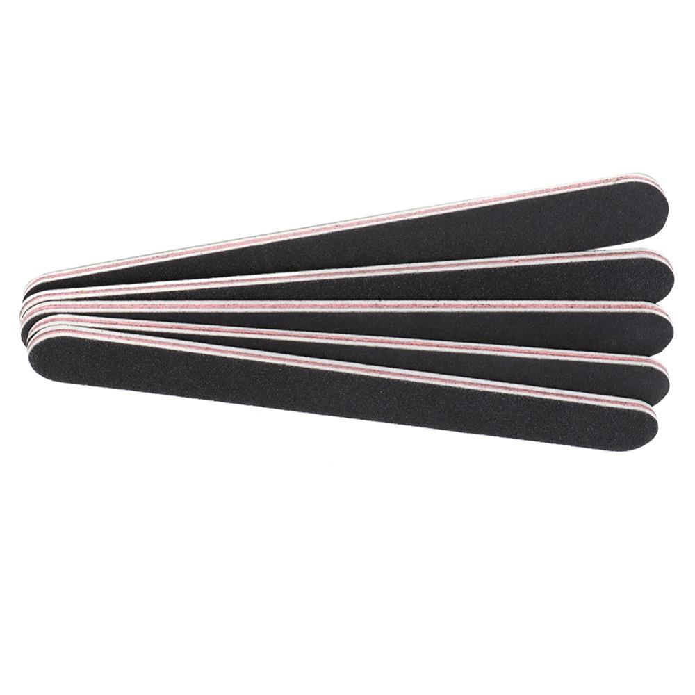 5Pcs Black Round Head Double Sided Nail File  DIY Nail Art Pretreatment Grinding