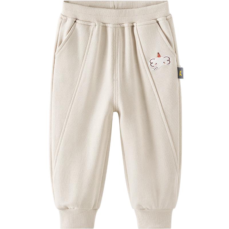 TONGTAI Baby Unisex Modal Cotton Embroidered Cuffed Sweatpants 80cm