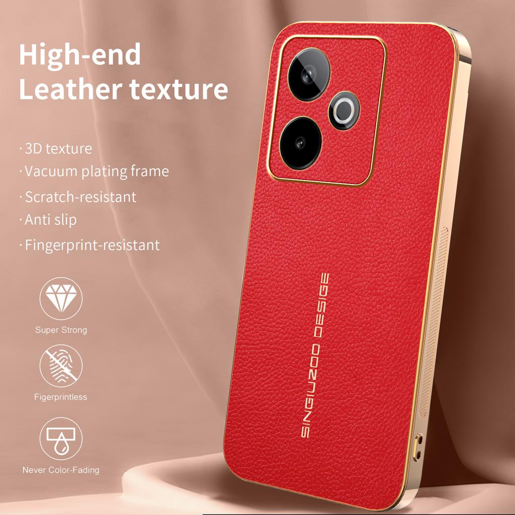 For OPPO Realme GT 7 7 Pro Premium Electroplated Lychee-textured Phone Case That’s Shockproof and Fingerprint-resistant