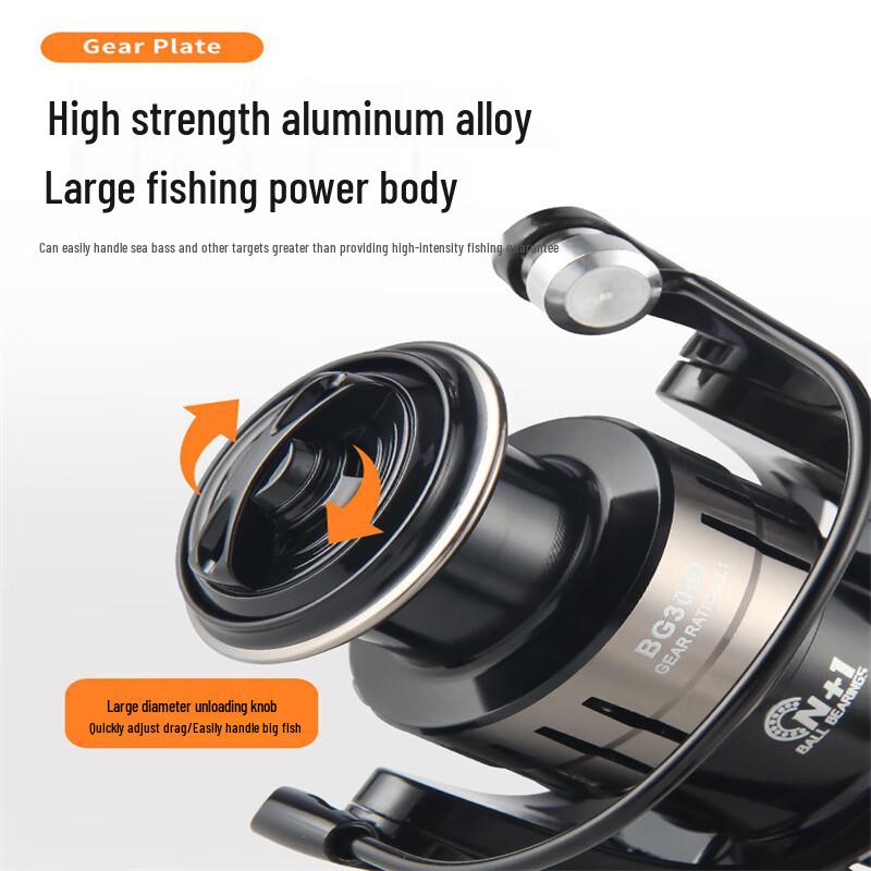 IOSN All-Metal Gapless Spinning Fishing Reel 4000