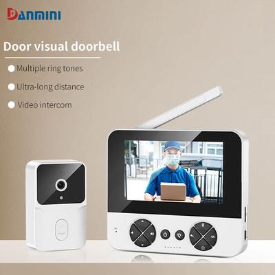 Soneria video îmbunătățită cu infraroșu pentru viziune nocturnă, cu activare bidirecțională, de 4,3", poate fi instalată cu sonerii electronice de interior și exterior