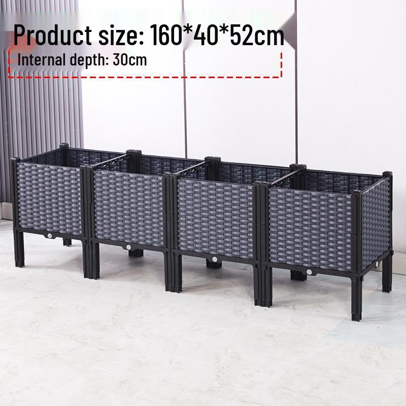 Large Plastic Flower and Vegetable Planting Box for Balcony, Courtyard, or Rooftop Gardens