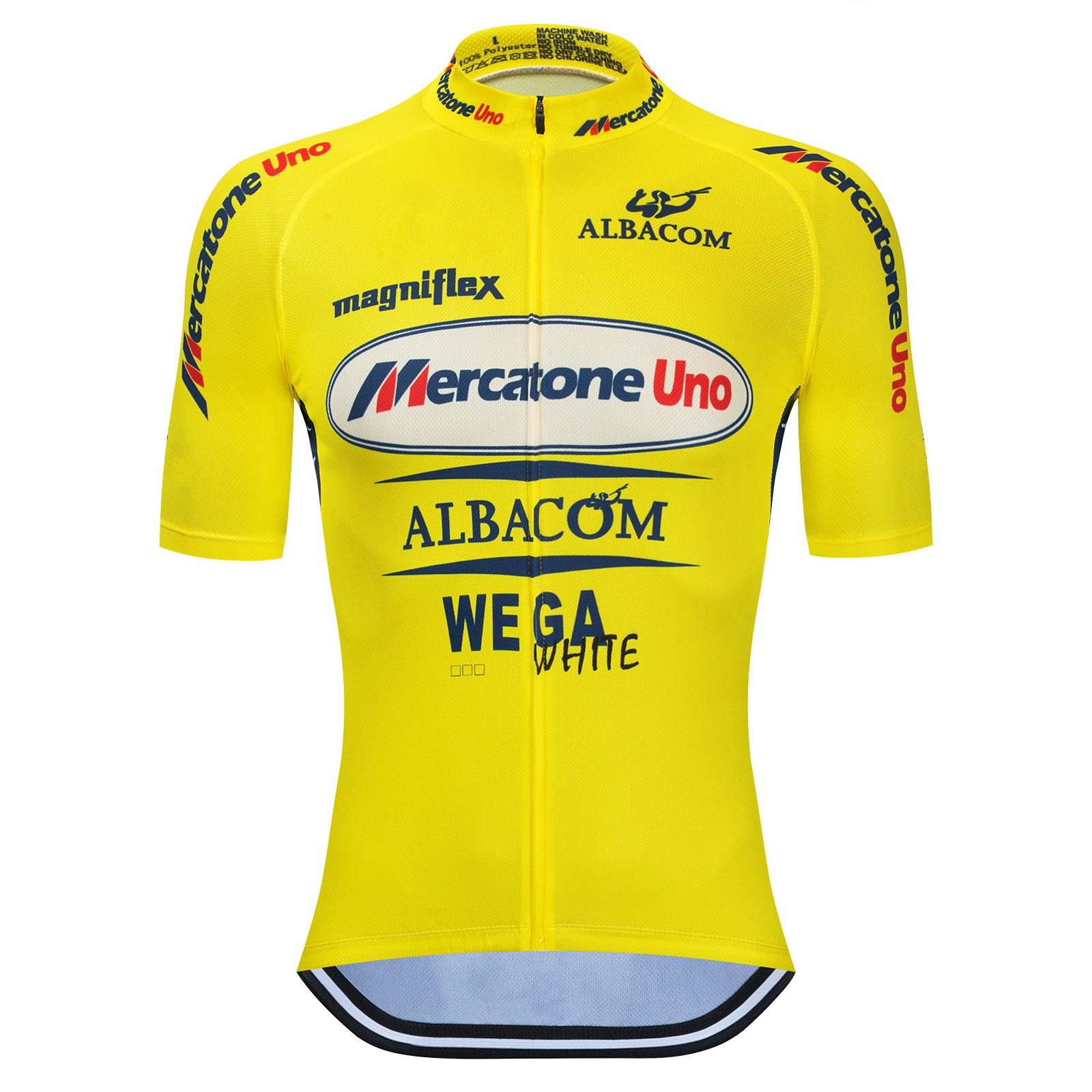 2026 Marco Pantani Yellow Cycling Jersey Set Retro Team Mercatone Uno Summer Breathable MTB Bike Clothing Ropa Ciclismo GEL Paddad XS