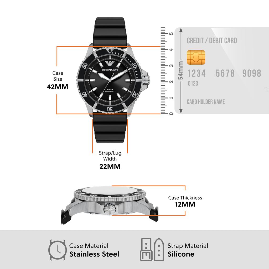 Emporio Armani Men's Analog Silicone Watch AR11788