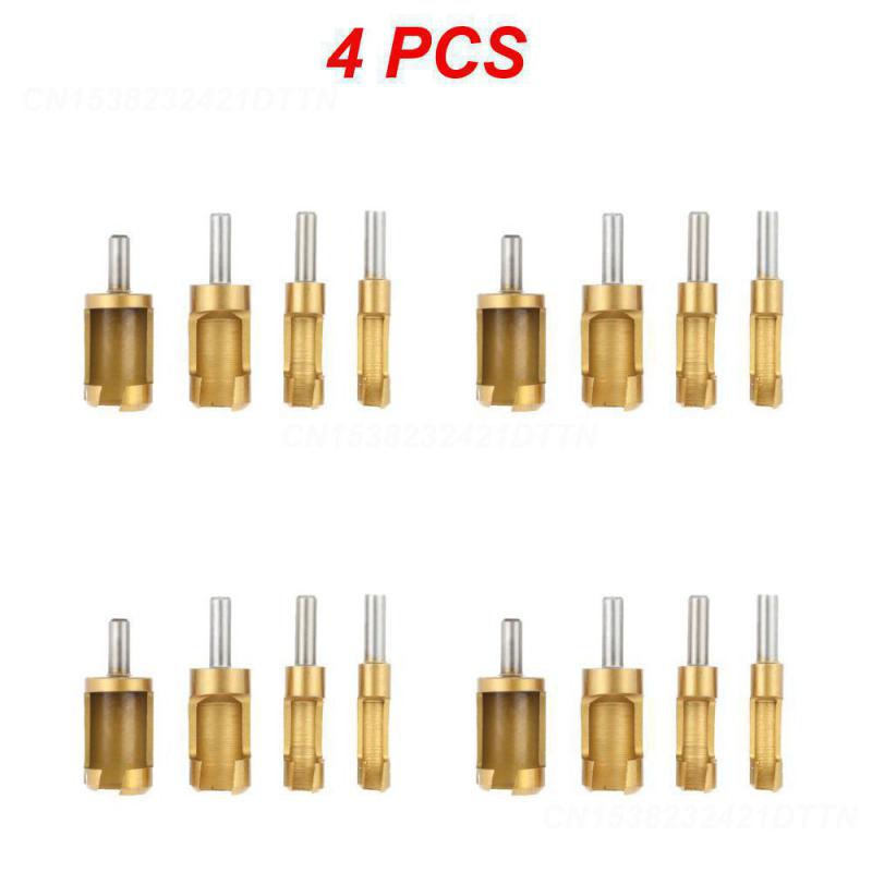 2/3/4PCS Wood Tool Drill Bits Plug Cutter Drill Bits High Carbon Steel Titanium Coated Cork Drill Hand Tools Cork Spike Hole Saw