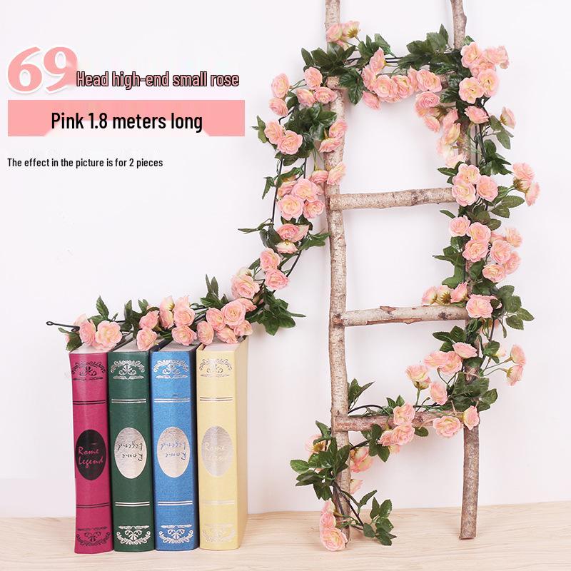 Künstliche Kirschblütenranke - Seidenblume mit 45 Rosenknospen zur Decken- oder Wandhängedekoration