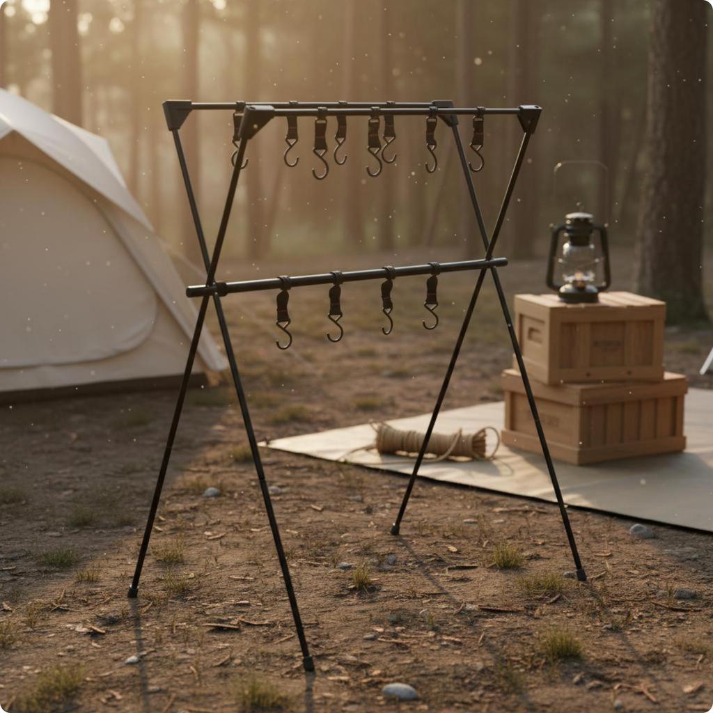 Foldable V-Shaped Rack Portable Triangular Storage Freestanding