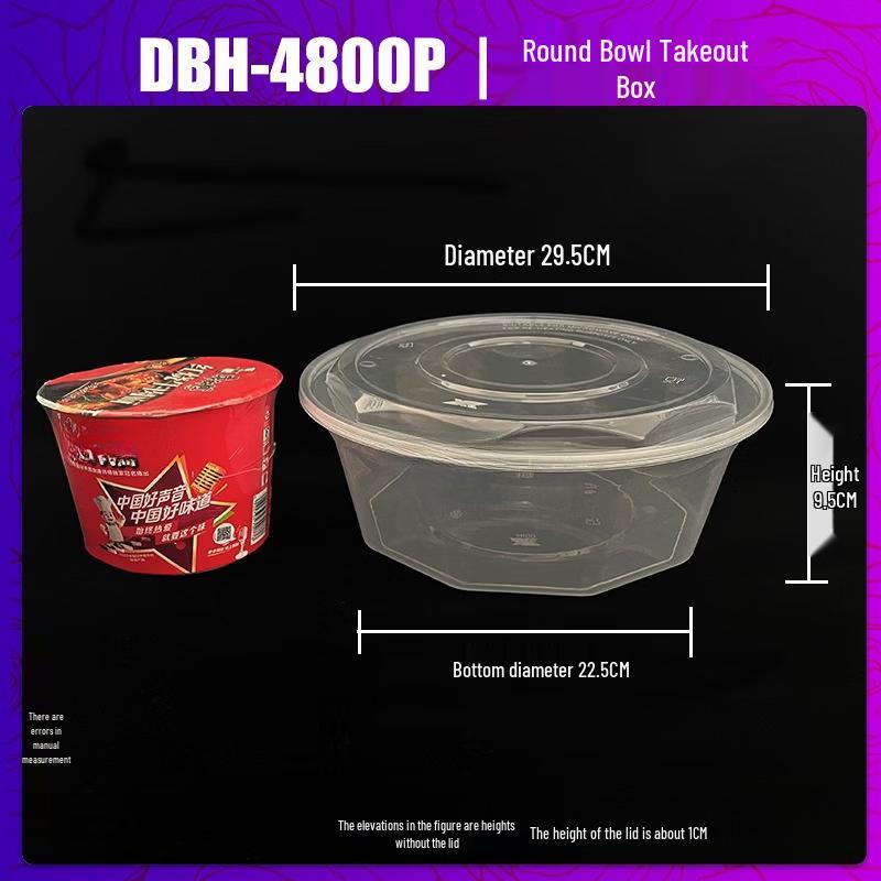 

Disposable Round Takeaway Meal Boxes with Lids, 30-Set