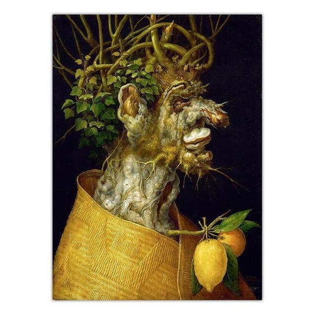 Italy Giuseppe Arcimboldo Works Poster Nordic Style Abstract Canvas Painting Wall Art Pictures Print Living Room Home Decoration