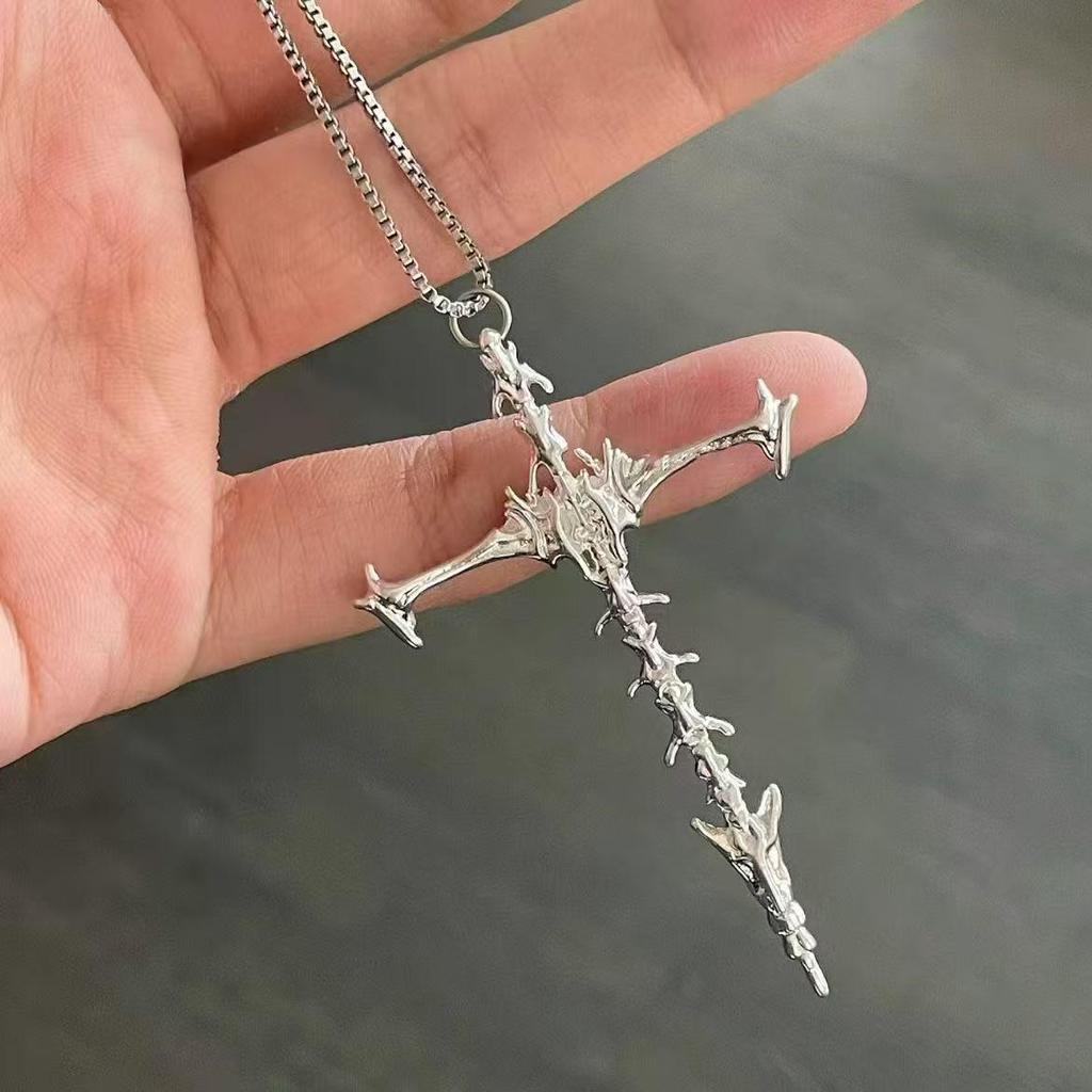 Original Skull Cross Necklace Pendant for Women and Men - Dark Style Trendy Accessory