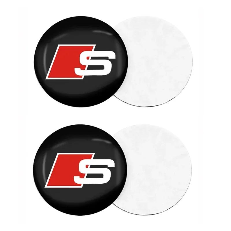 For Audi  A34pcs Car Wheel Center Hub Cap Badge Emblem Decal Wheel Sticker For Audi A3 A6 Q3 B5 B6 B7 B8 B9 Q7 8P 8V 8L A5 A4 C6 C5 C7 4F A1