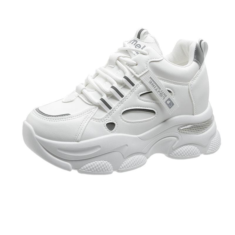 Thick-soled Inner Heightening Dad Shoes 22 Autumn New Lightweight Non-slip Thick-soled Casual Shoes Soft-soled Sports Shoes