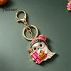 Halloween Bag Charm Cartoon Ghost Keychain for Backpack, Holding Milk Festive Party Favor Tea Pumpkin Keyring, Handbags Backpack Accessories