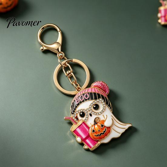 Halloween Bag Charm Cartoon Ghost Keychain for Backpack, Holding Milk Festive Party Favor Tea Pumpkin Keyring, Handbags Backpack Accessories