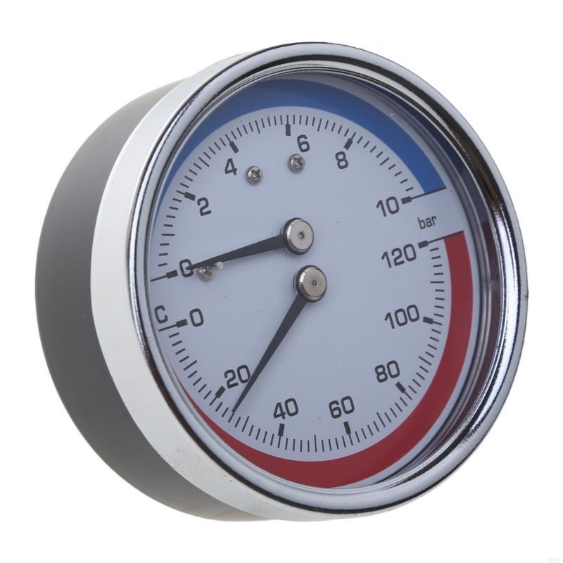 Thermomanometer Boiler Temperature & Pressure Gauges 0-120 ℃ 0-10 Bar Fittings A0KF
