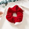 Winter Simple Elastic Patchwork Women Hair Rope Velvet Scrunchie Hair Bands Christmas Scrunchie