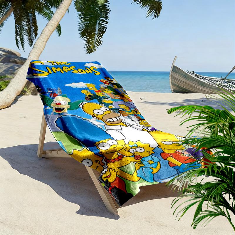The Simpsons Print Beach Towel, Large Soft Quick Dry Towel for Beach Camping Swimming