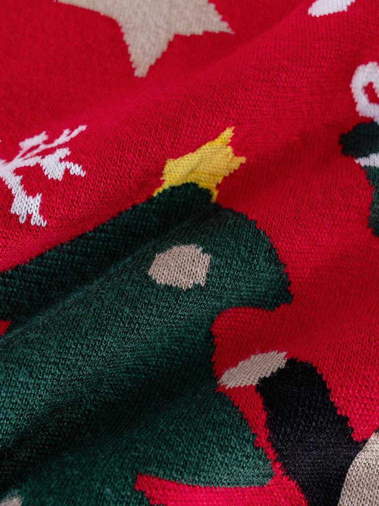 Autumn/Winter Children's Christmas Jacquard Knit Pullover Sweater