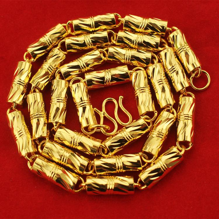Durable Copper-Plated Gold Necklace, Sand Gold Design, Consistent Color, Masculine and Imposing, Fire-Tested for Quality.