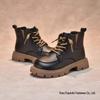 Children's Soft Leather Martin Boots - Fleece-Lined for Boys and Girls, Autumn/Winter Style
