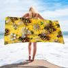 1PC Daisy Print Bee Theme Beach Towel, Summer Essential for Beach Pool Camping Yoga Travel
