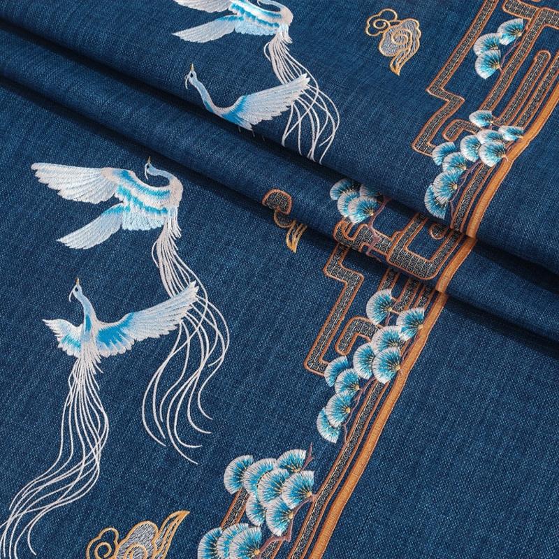 

100*148 см Китайский стиль Ретро имитация льняной ткани Вышивка Искусственная льняная ткань для диванной подушки багажная сумка Ткань для шитья своими руками 100x148cm