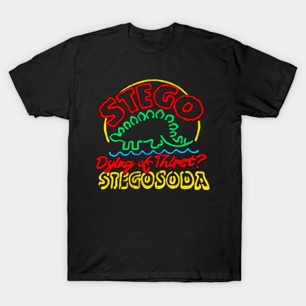 Men Black Print T-shirt Stegosoda No-Cut Transfer Paper Print Cotton Tshirt M