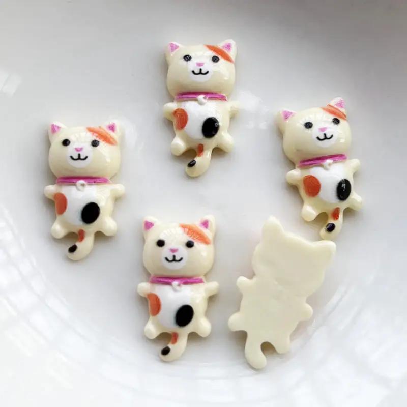 10 buc rășină de pisoi drăguț amestecat aleatoriu, cu spatele plat, album decorativ pentru însemnări DIY, husă pentru telefon, accesorii din rășină pentru decorarea părului