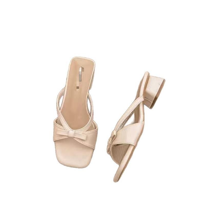 Tacchi Retrò, Scarpe da Donna con Tacco Basso, Nuovi Sandali con Tacco Spesso e Punta Quadrata