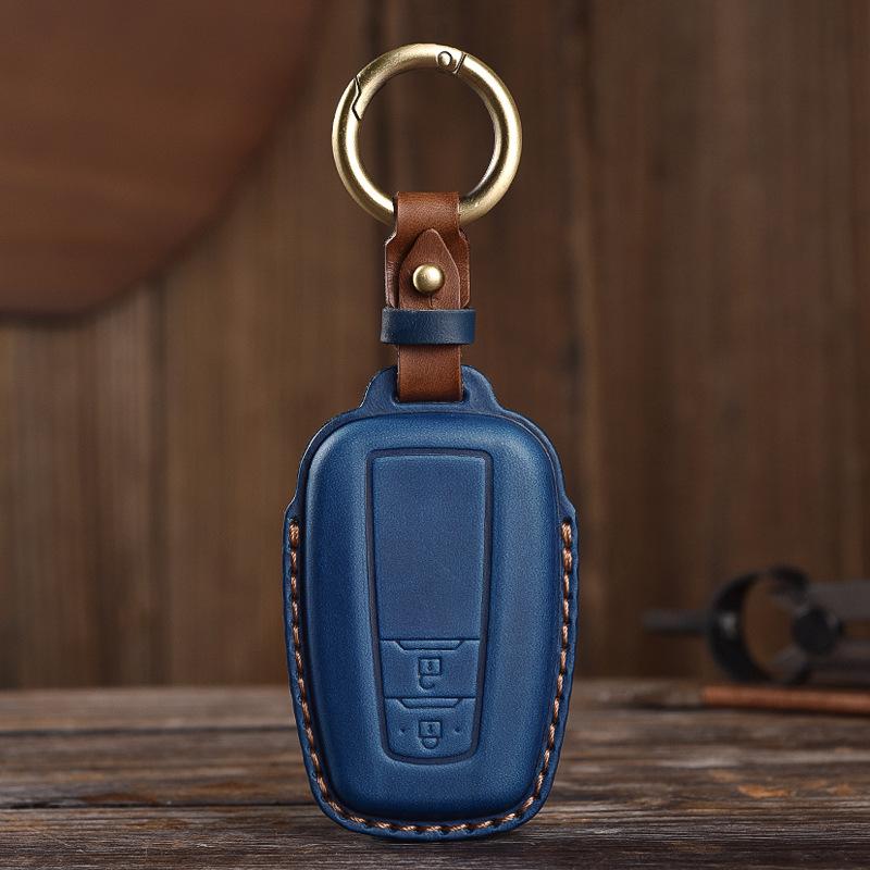 Retro Old Style Handmade Real Cowhide Car Key Cover for Toyota Bag Case