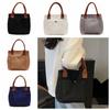 Multiple Pockets Canvas Shoulder Bag Solid Color Women Handbag Casual Oxford Tote Bag  Outdoor