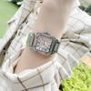 Trendy Square Fashion Watch for Men and Women Couple Steel Band Calendar Waterproof Steel Band Quartz Watch