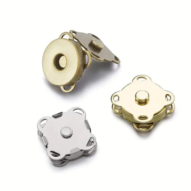 10 Sets Magnetic Snap Buttons Metal Plum Blossom Sew On Button Clasps Fasteners for Purses Handbag Clothes DIY Accessories