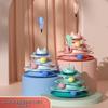 Four-Layer Cat Turntable Toy with Feather Teaser - Interactive Pet Entertainment.