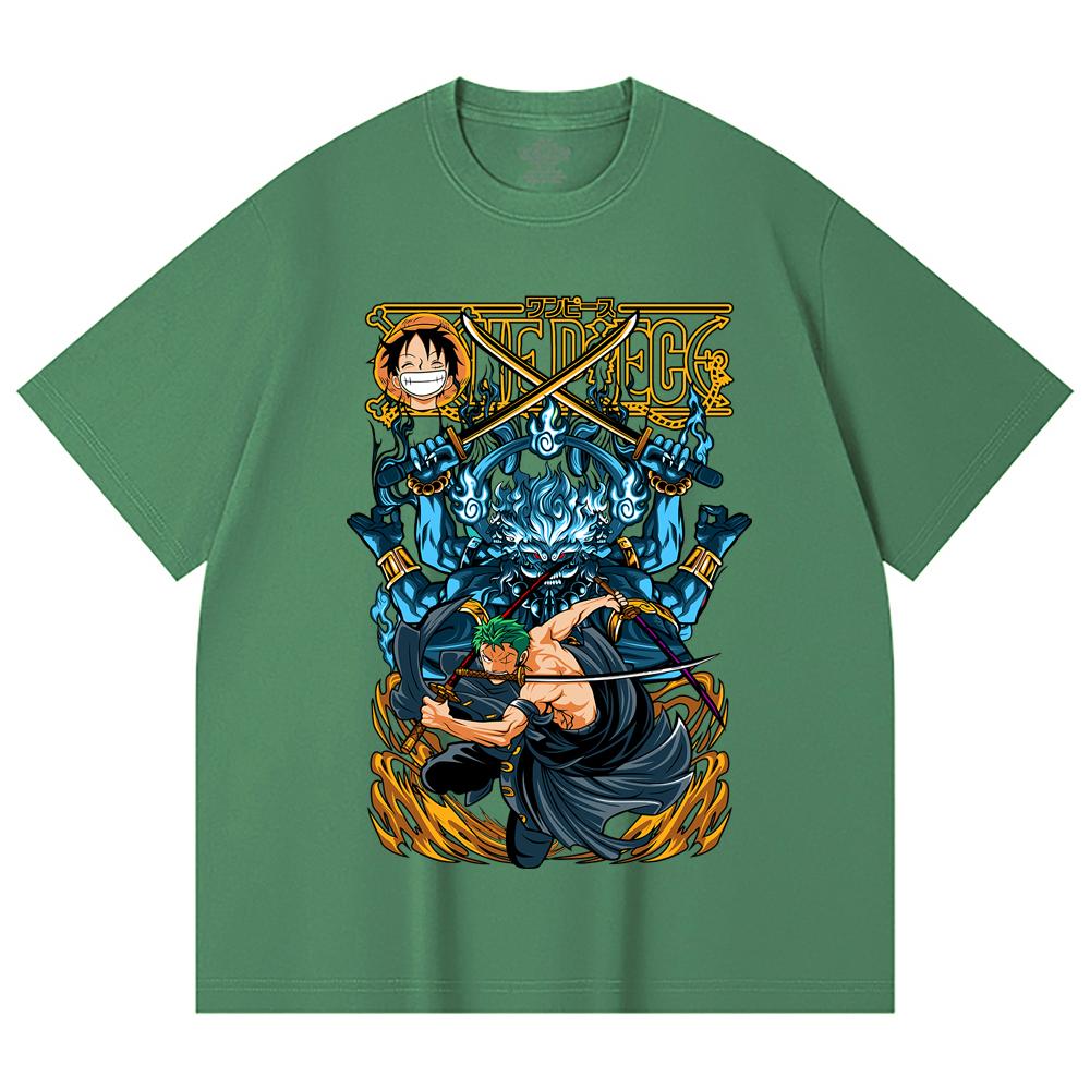 100% Cotton One Piece V8 Zoro Print Unisex Heavy Cotton T Shirt