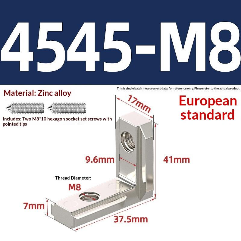 1PC EU 2020 3030 4040 4545 T Slot L-Shape Interior Inside Corner Connector Joint Bracket With Screws For Extrusion Profile