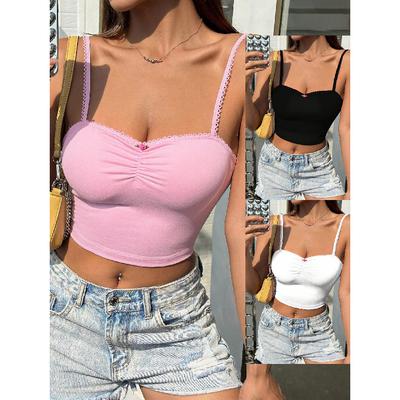 Neues Sommer Lässiges Temperament Slim Fit Sexy Weste T-Shirt Ärmellos Träger Vielseitiges Top Trägerlos Damen