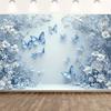 1pc, 2D flat, elegant floral and butterfly photography backdrop - polyester party banner, suitable for shooting backgrounds, wsj