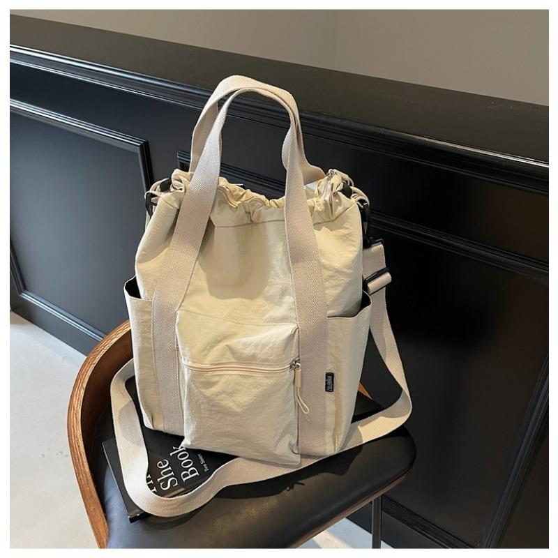 Large-capacity commuter tote bag women's summer new canvas shoulder messenger bag multi-functional backpack