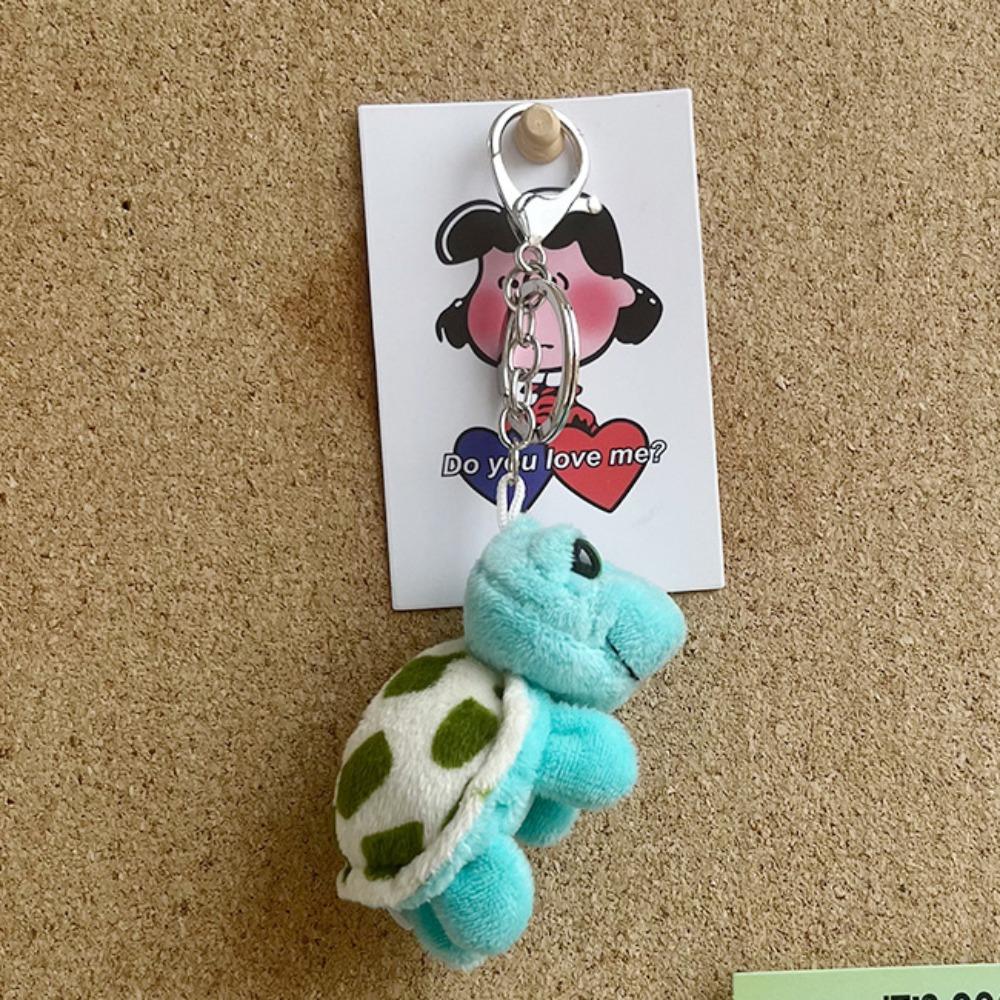 

PP Cotton Turtle Plush Keychain Fluffy Turtle Stuffed Doll Keyring Children s Gifts синий