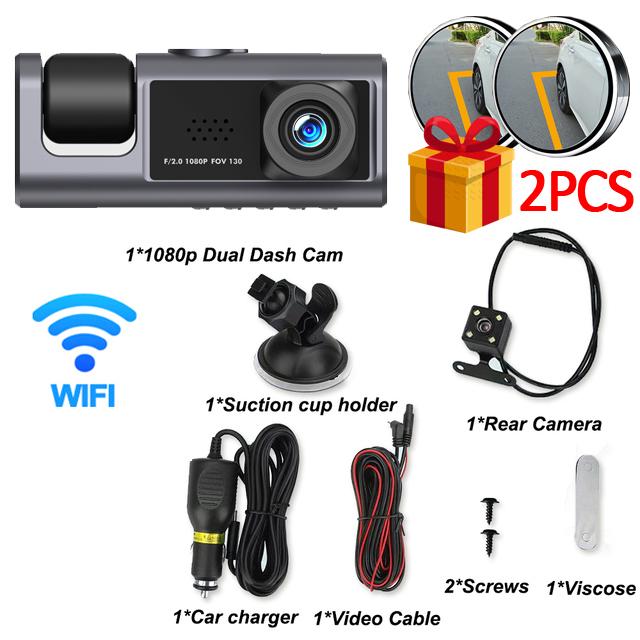 Car Dvr 3 Channel Dash Cam for Cars Camera 1080P WIFI Video Recorder Rear View Camera for Vehicle Black Box Car Accessory